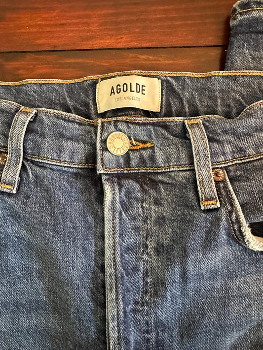 AGOLDE Riley Blue Denim Straight Leg Jeans Size 27