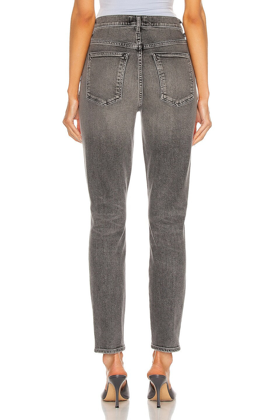 Agolde Pinch Waist High Rise Charcoal Skinny Jeans in Interlude - Size 24