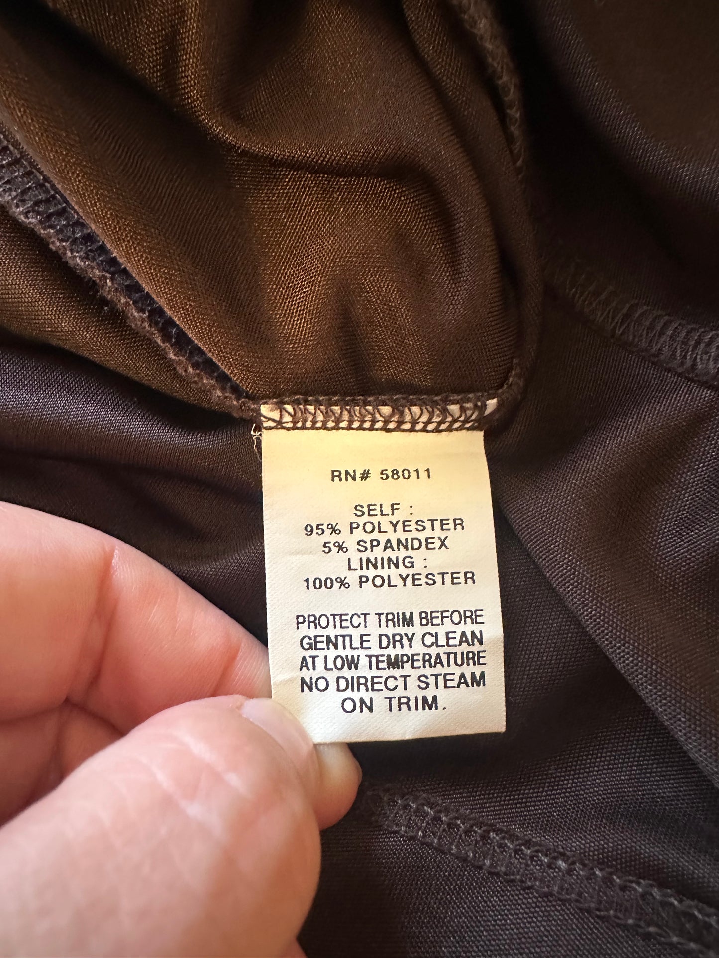 David Meister Chocolate Brown Mini Dress with Gold Detail | Size 6