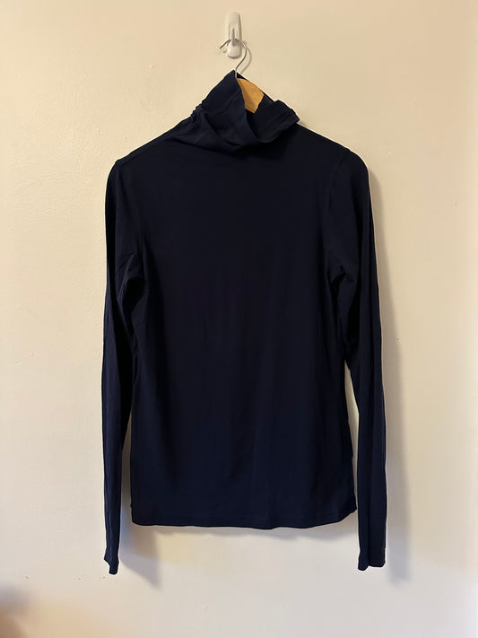 CAbi Navy Blue Long Sleeve Turtleneck Top | Size Medium