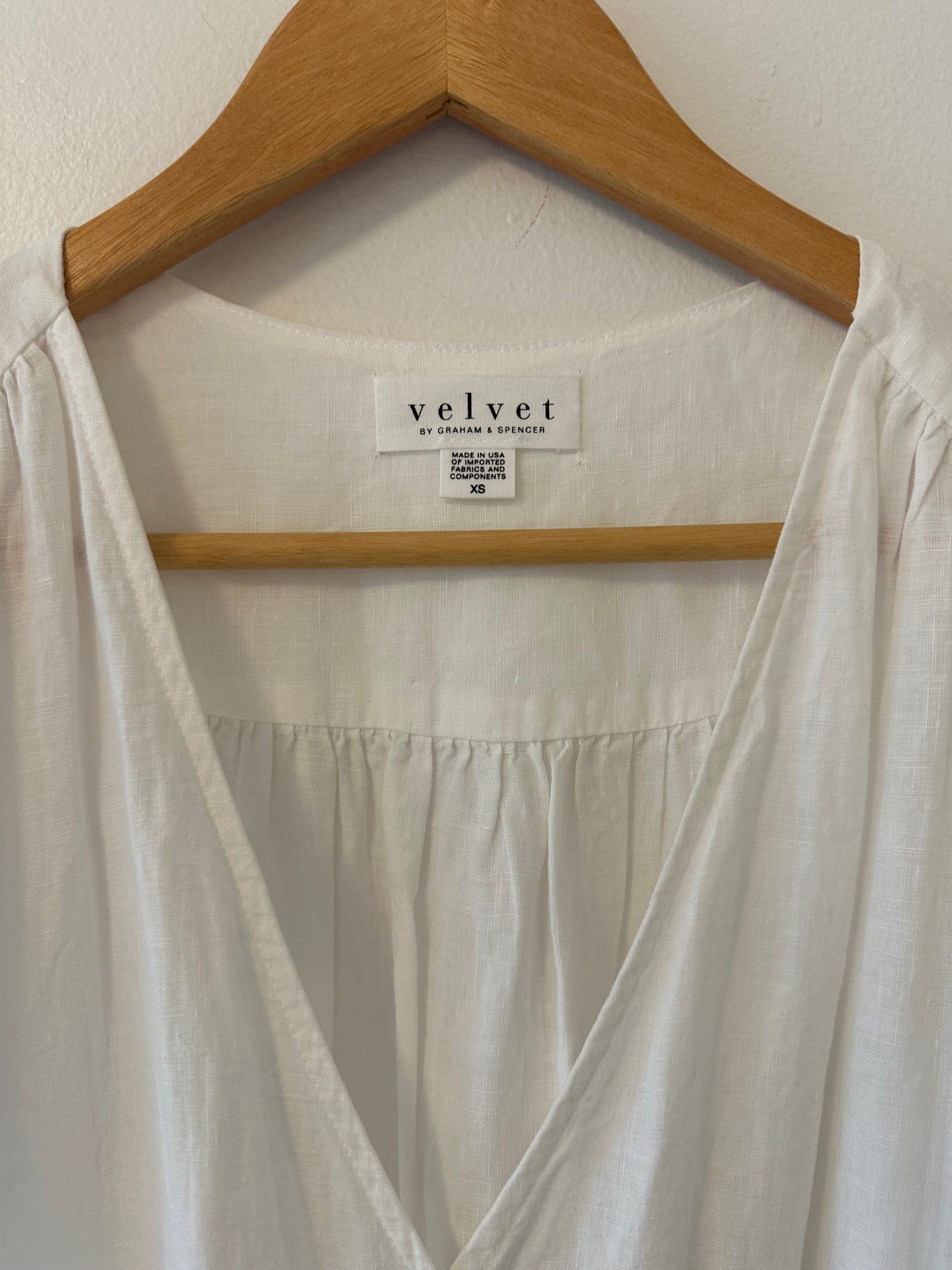 Velvet by Graham & Spencer White Linen Wrap Dress - Size XS