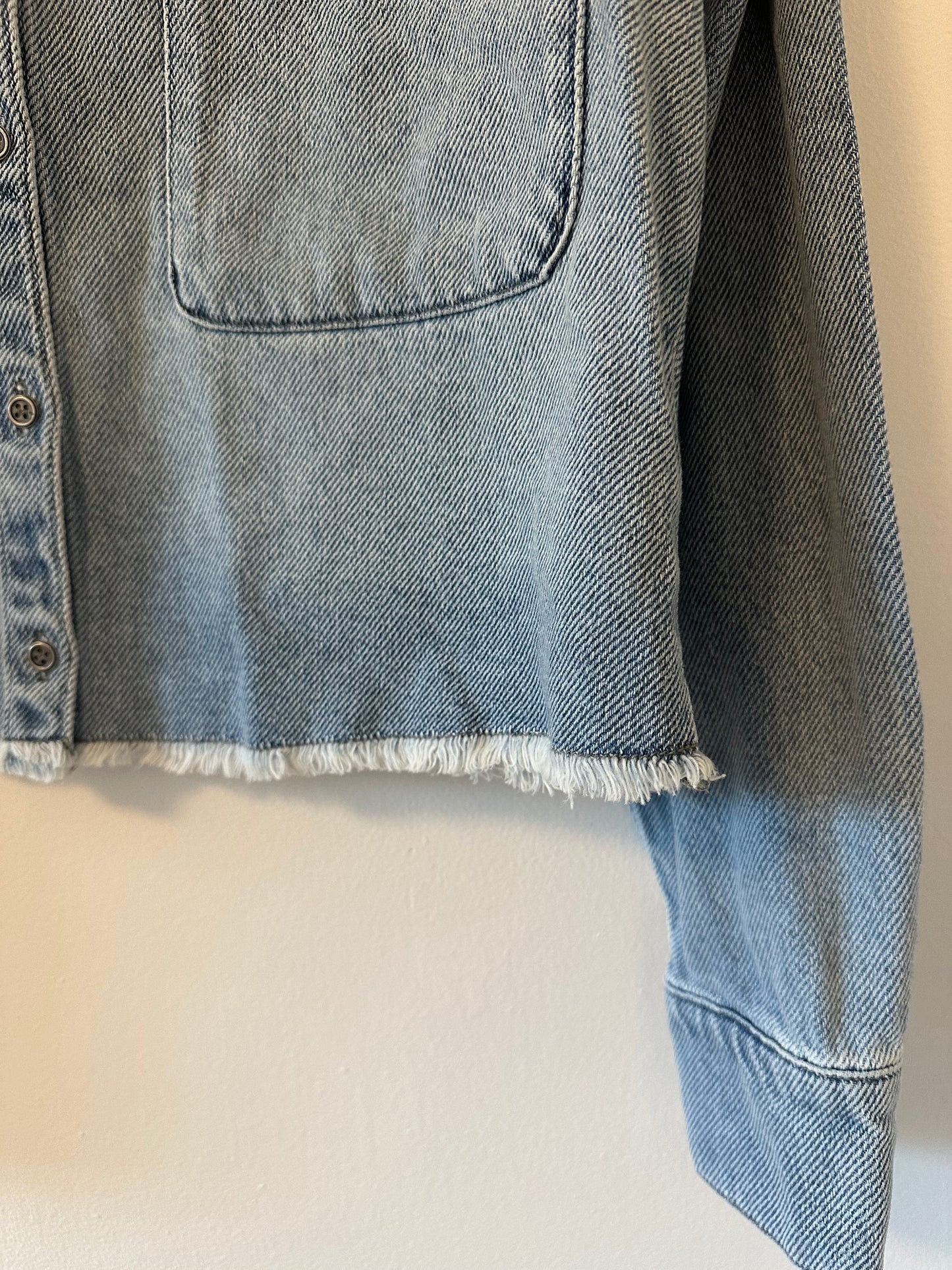 Kut From The Kloth Stormi Light Blue Denim Shirt Jacket Size Medium