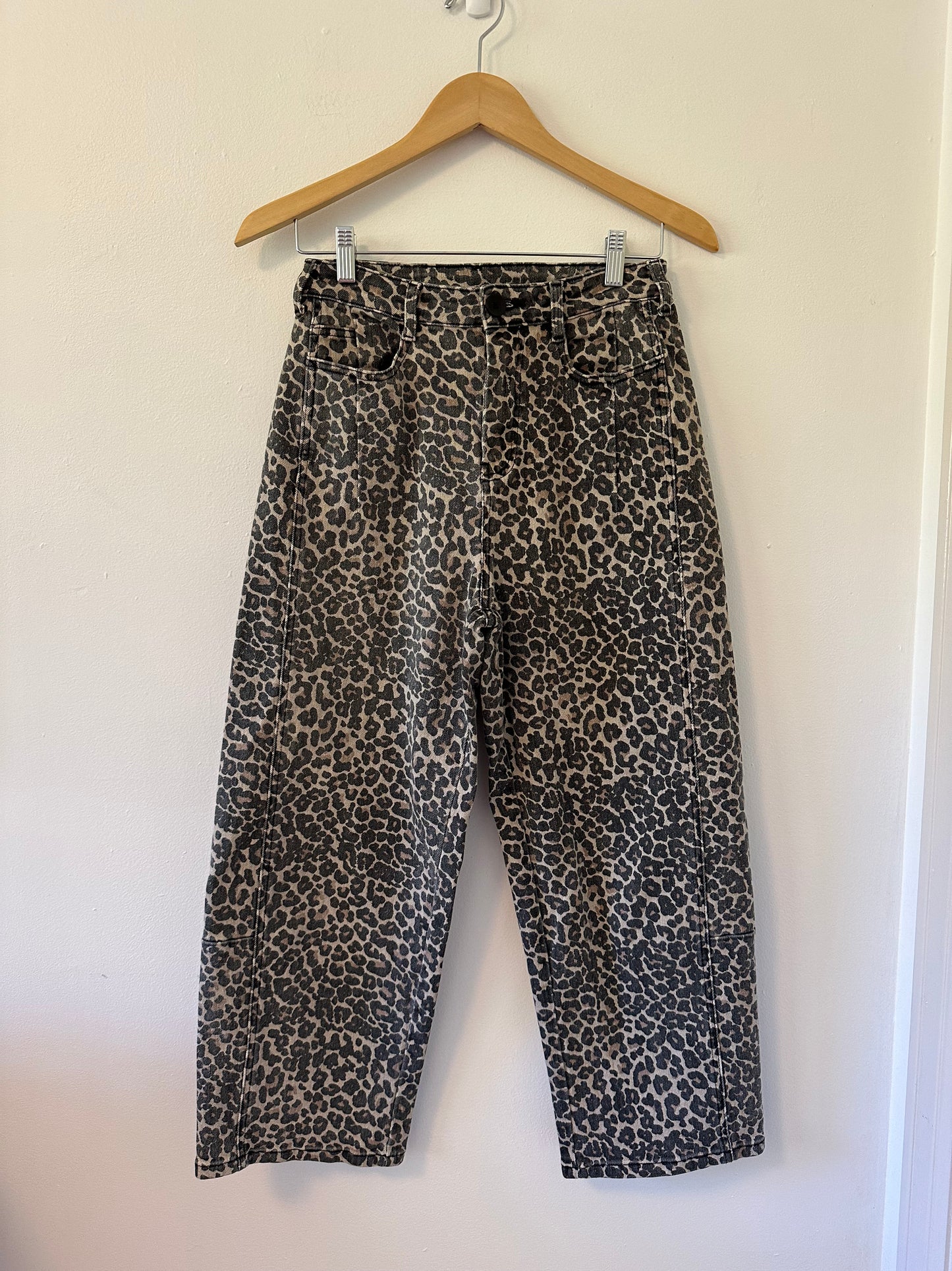Miou Muse Leopard Print Barrel Jeans | Size Small