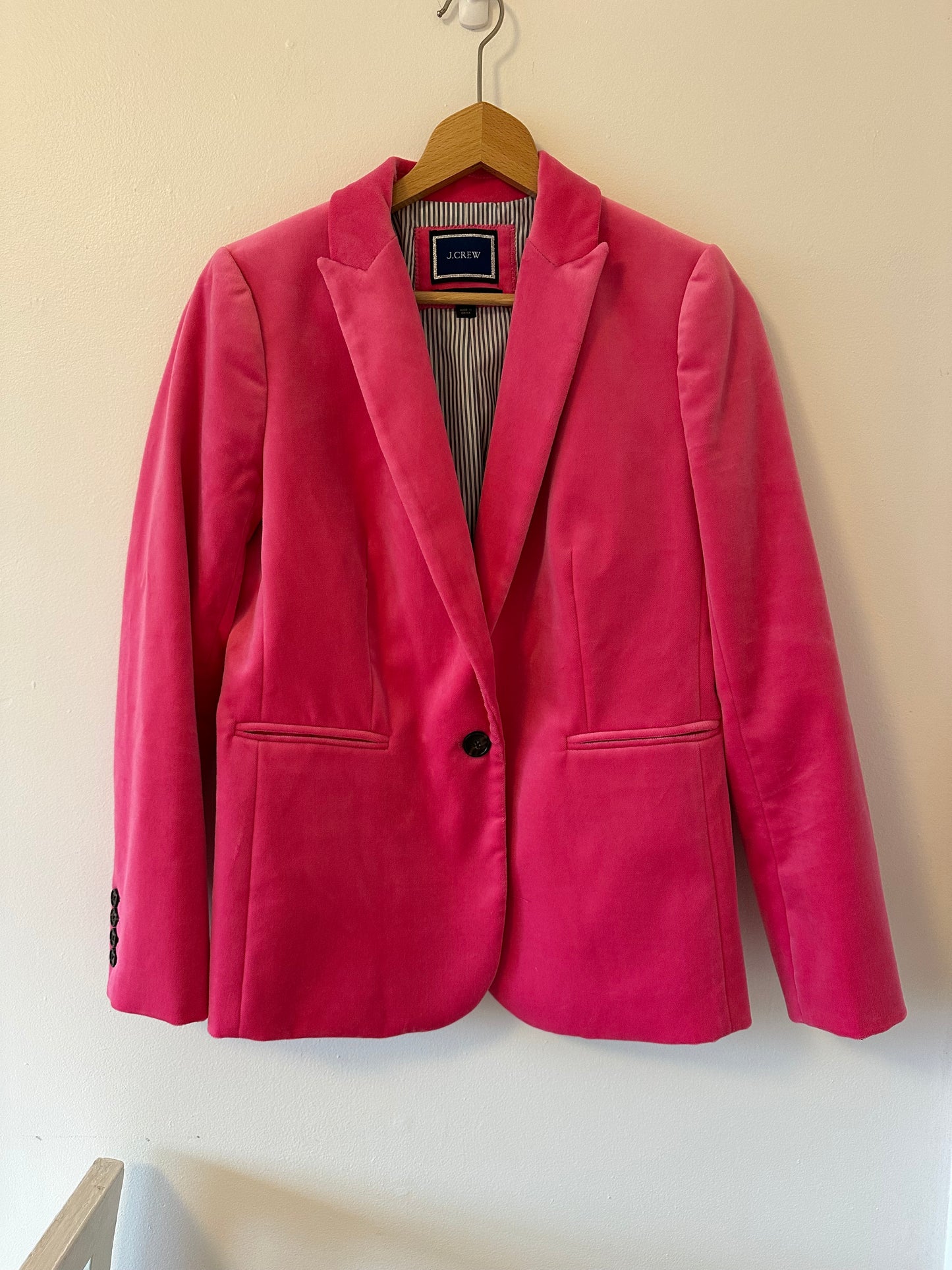 J. Crew Women's Pink Velvet Blazer Size 4