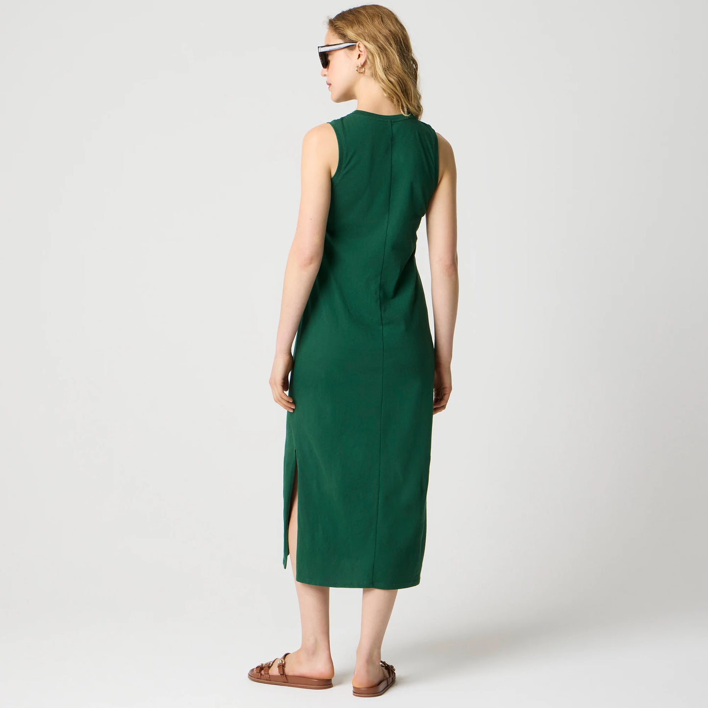 J. Crew Knit Midi Dress in Dark Green - Size Small