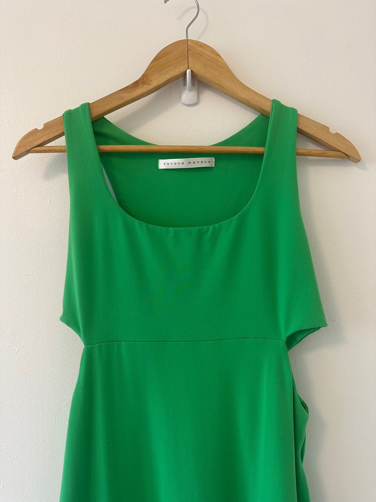 Susana Monaco Green Sleeveless Cutout Maxi Dress Size Large