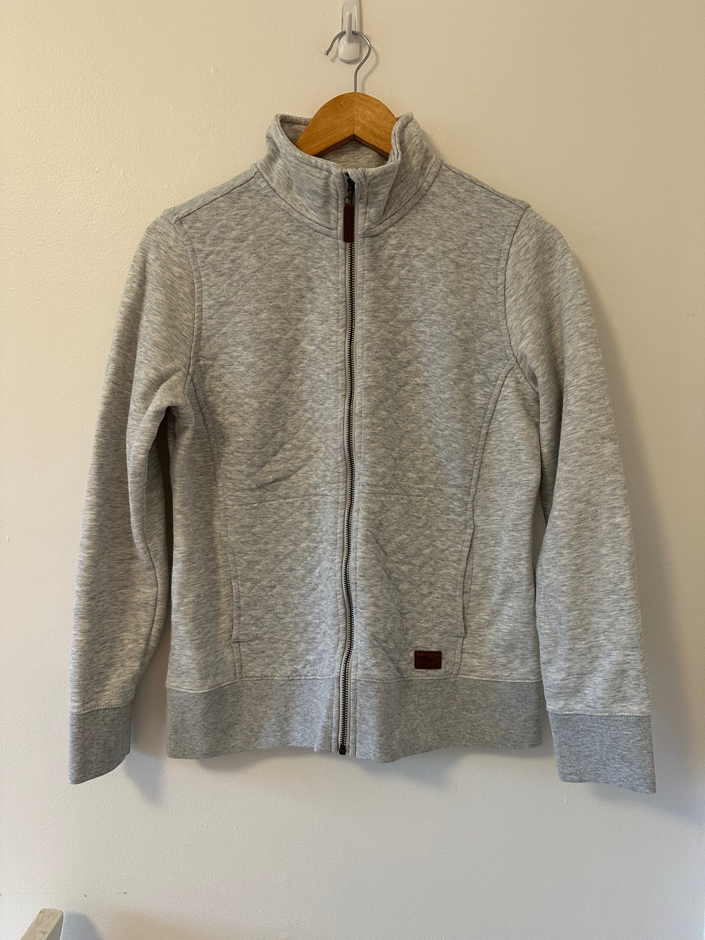 L.L. Bean Quilted Full Zip Sweatshirt in Gray - Size Small