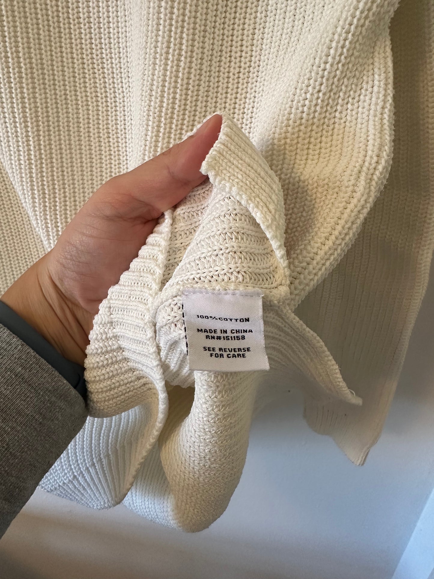 525 America Women's Cream Cotton Sweater Size Small