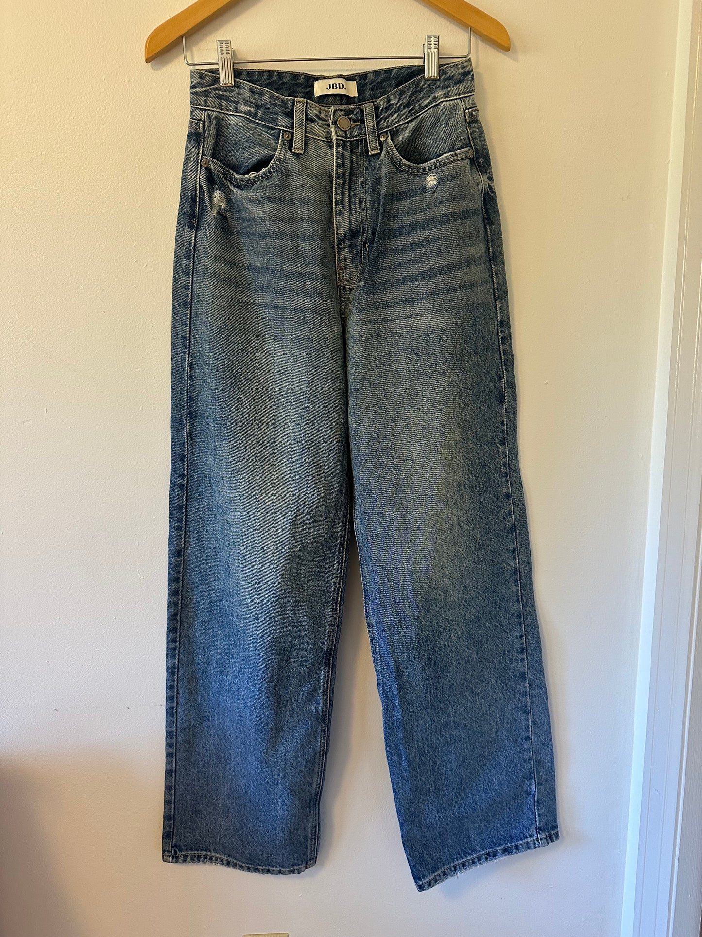 Just Black Classic Wide Leg Cotton 90s Style Denim Jeans | Size 25
