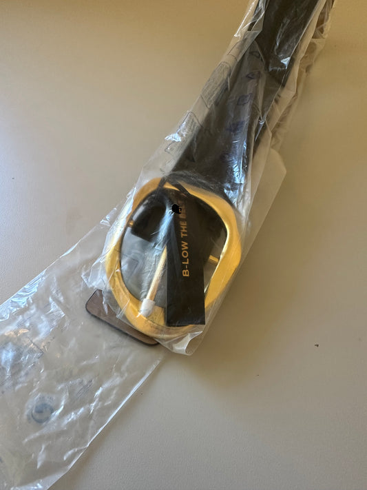 NWT B-Low the Belt Edmond Black Belt with Gold Buckle | Size Small
