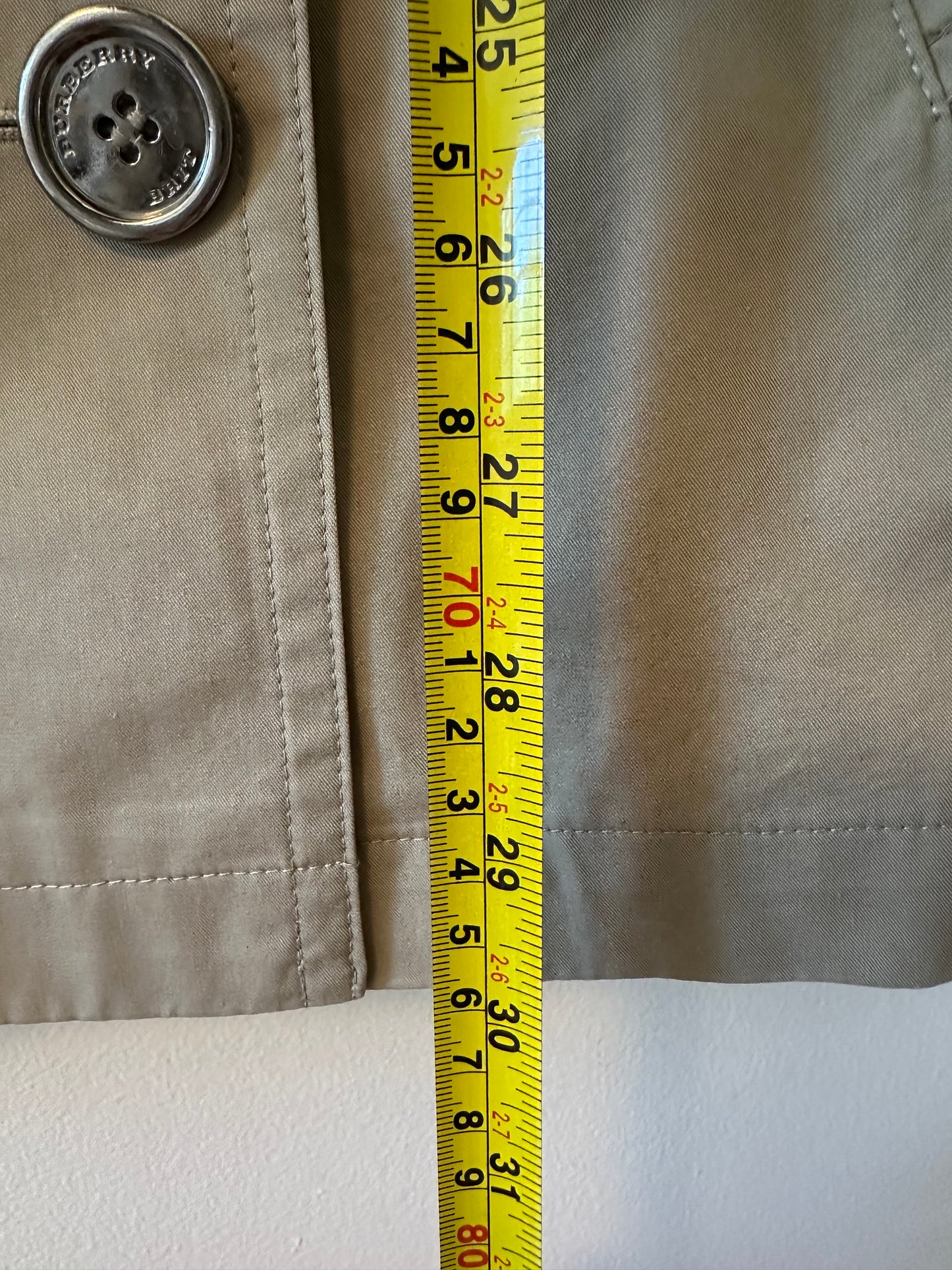 Burberry Brit Classic Tan Double-Breasted Cotton Women's Trench Coat Size 8