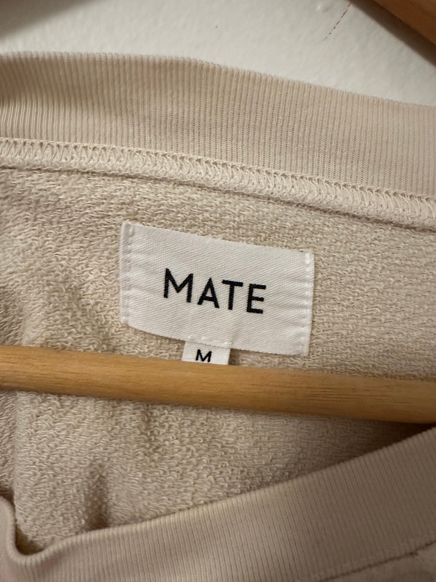 MATE The Label Cream Organic Lightweight Terry Raglan Sweatshirt - Medium