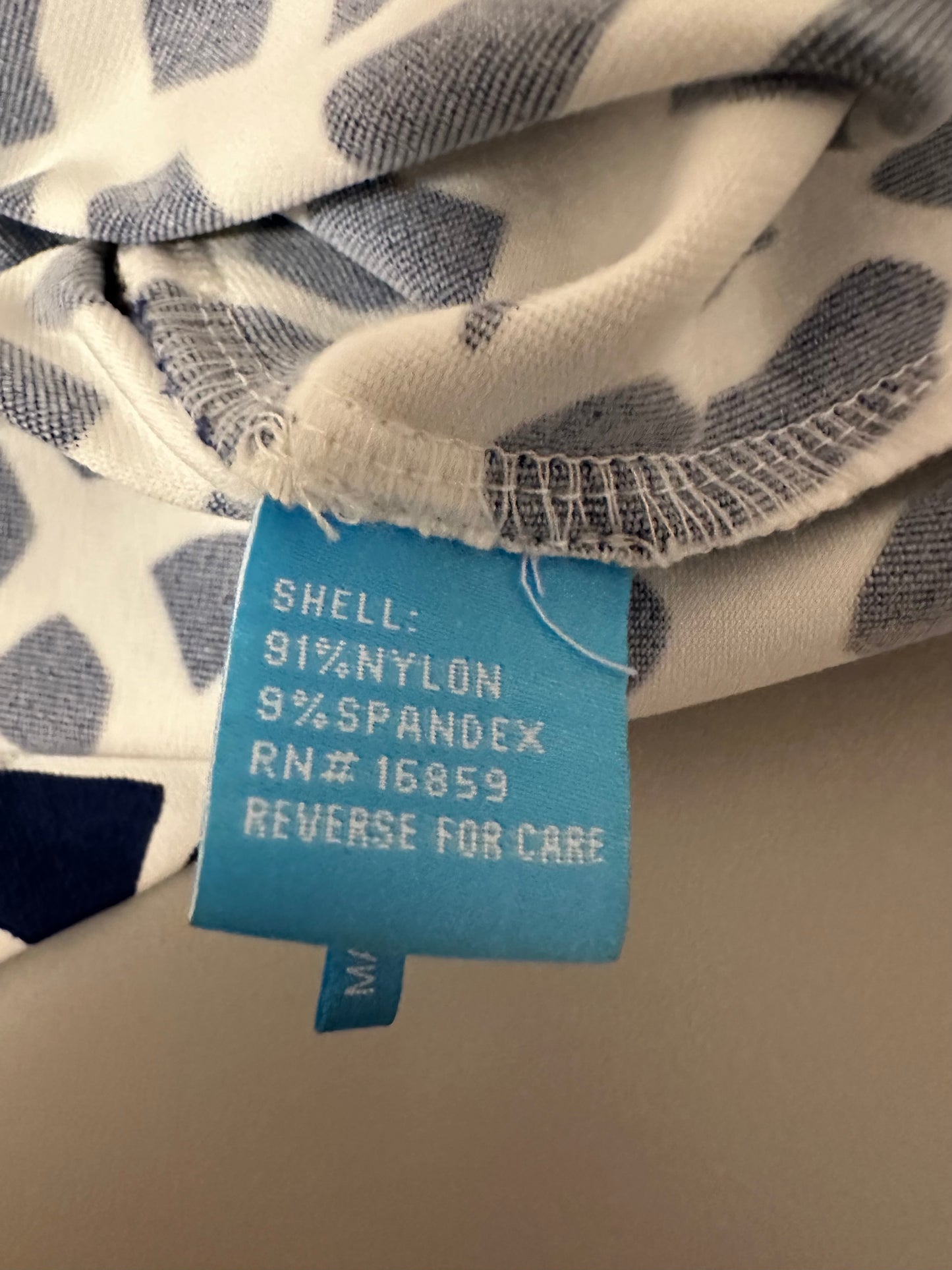 J. McLaughlin Blue and White Patterned Maxi Dress | Size Medium