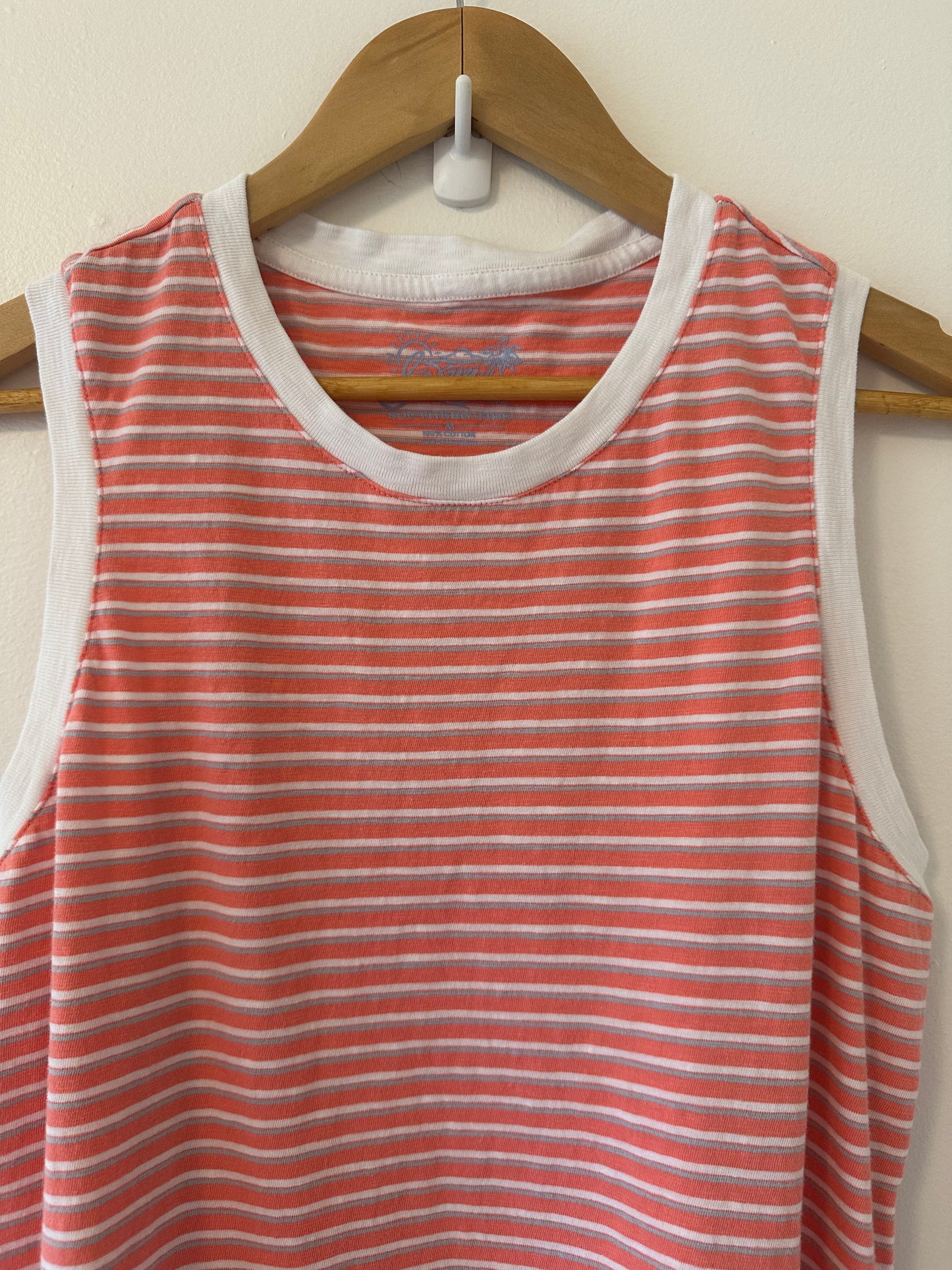 Southern Tide Sun Farer Stripe Crew Neck Sleeveless Side Vent Midi Dress Size Medium