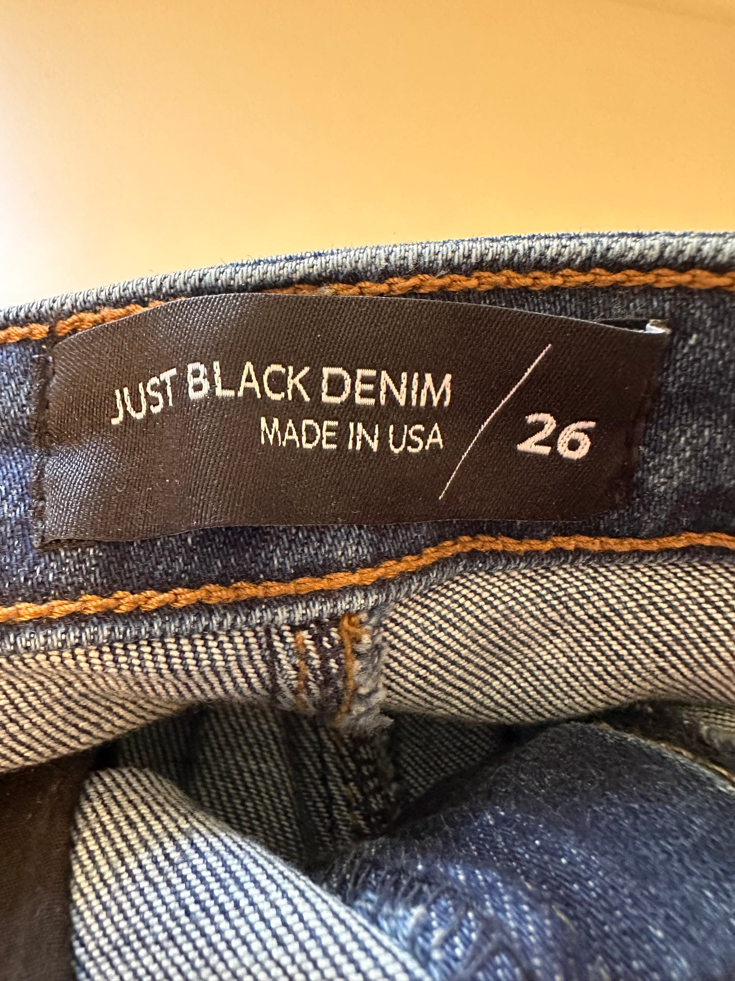 Just Black Vintage Straight Leg Raw Hem Jeans in Deep Blue | Size 26