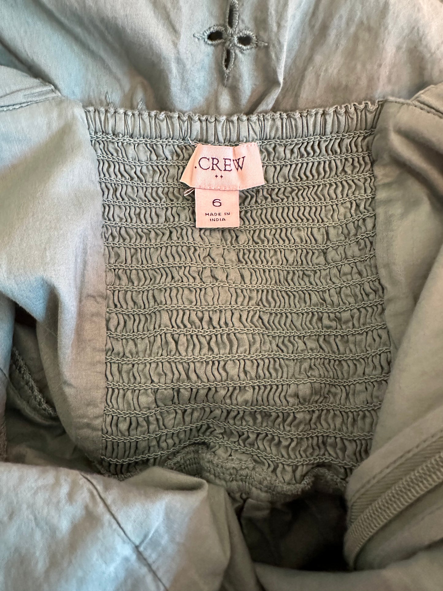 J. Crew Eyelet Midi Dress in Teal - Size 6