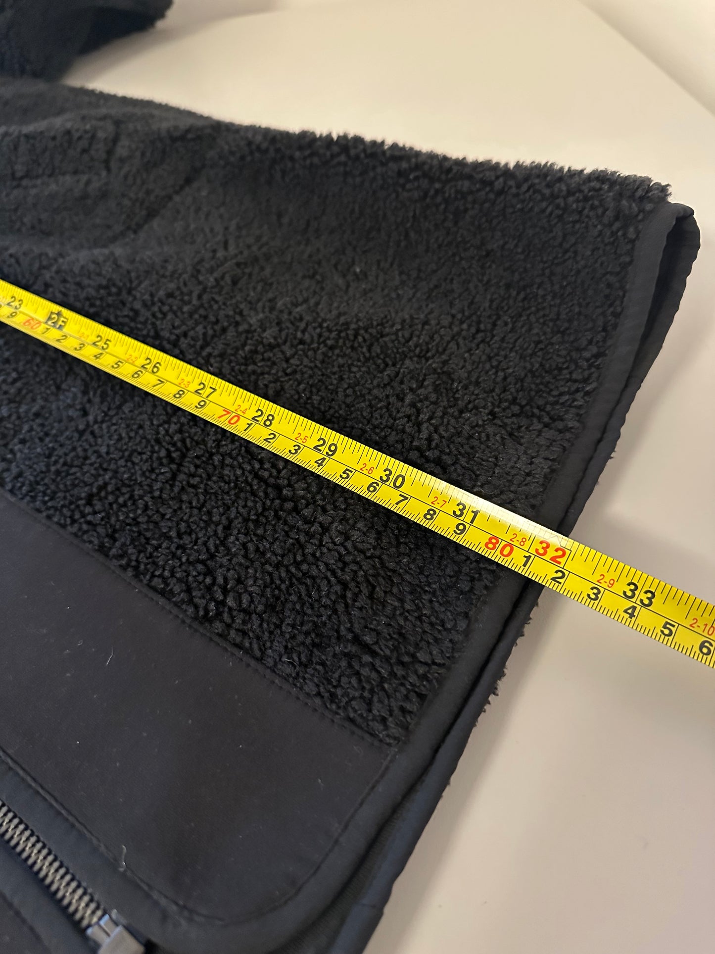 Lululemon Collarless Textured Fleece Full Zip Jacket in Black | Size 8