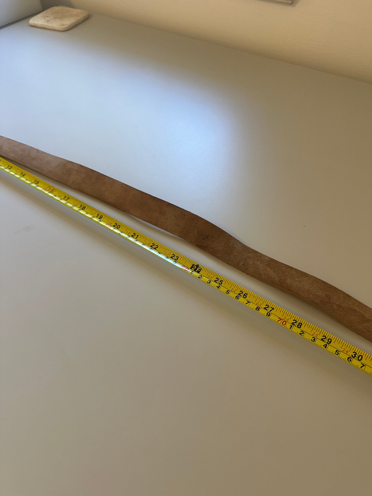 rag & bone Tan Suede Belt with Gold Buckle