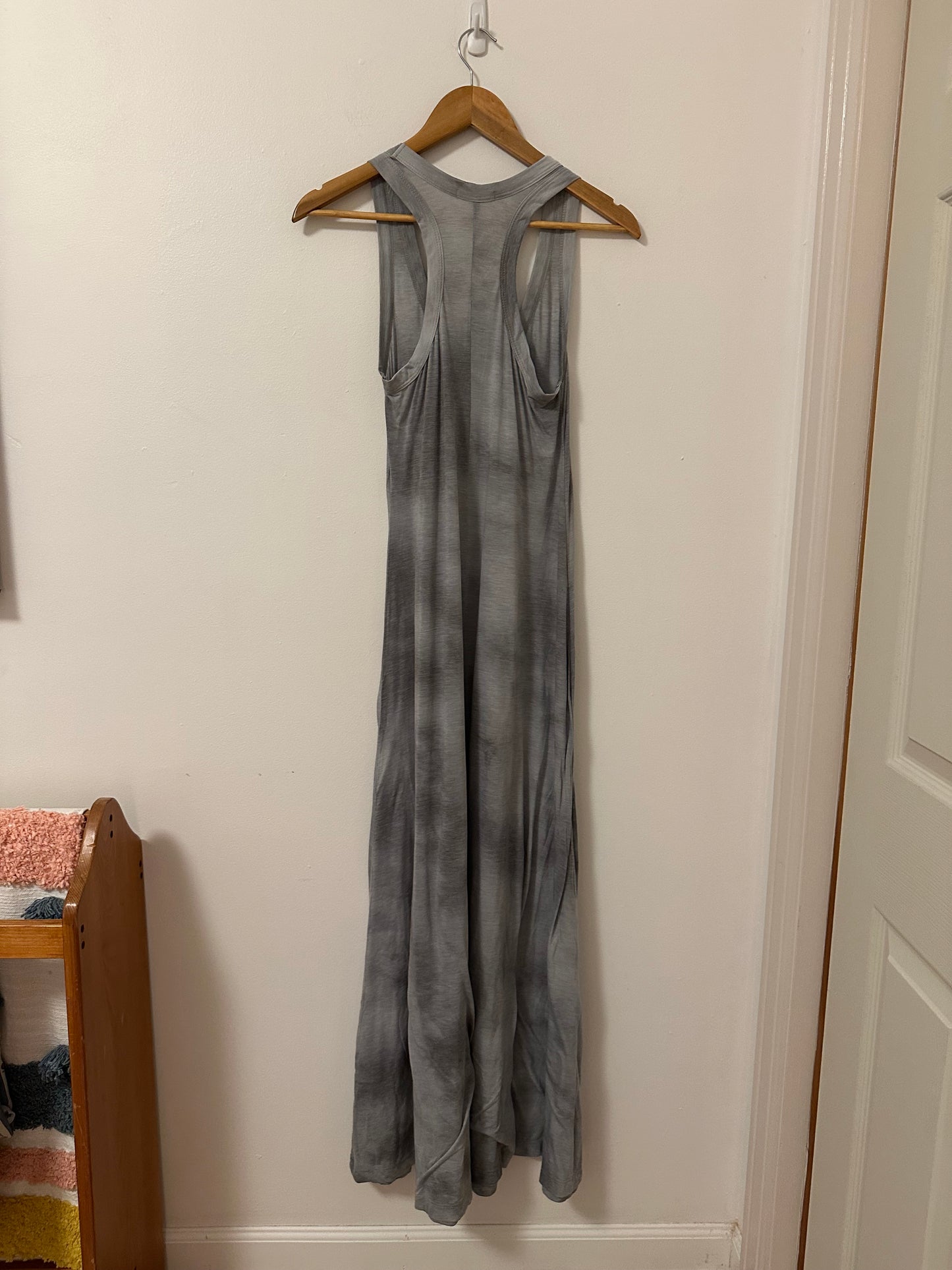 James Perse Gray Racerback Tie-Dye Maxi Dress | Size Small