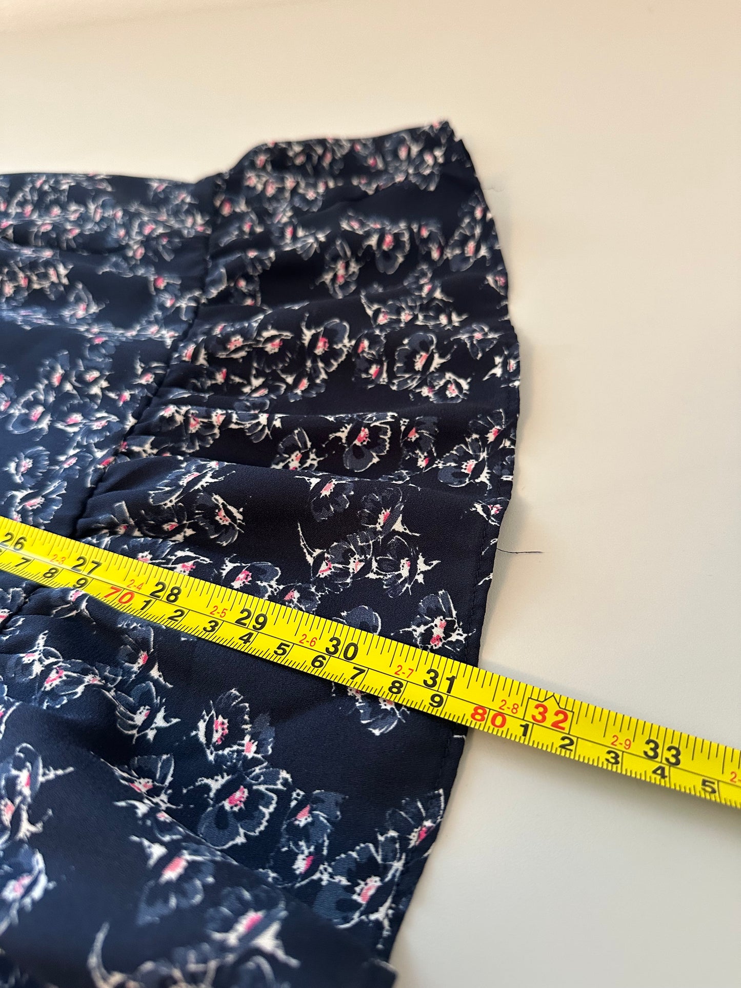 Banana Republic Navy Floral Long Sleeve Dress | Size XXSP