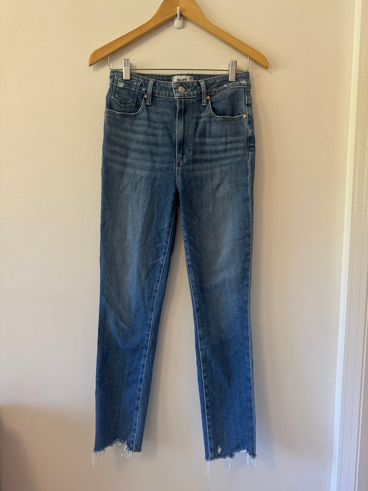 PAIGE Raw Hem Gemma Skinny Ankle Jeans | Size 27