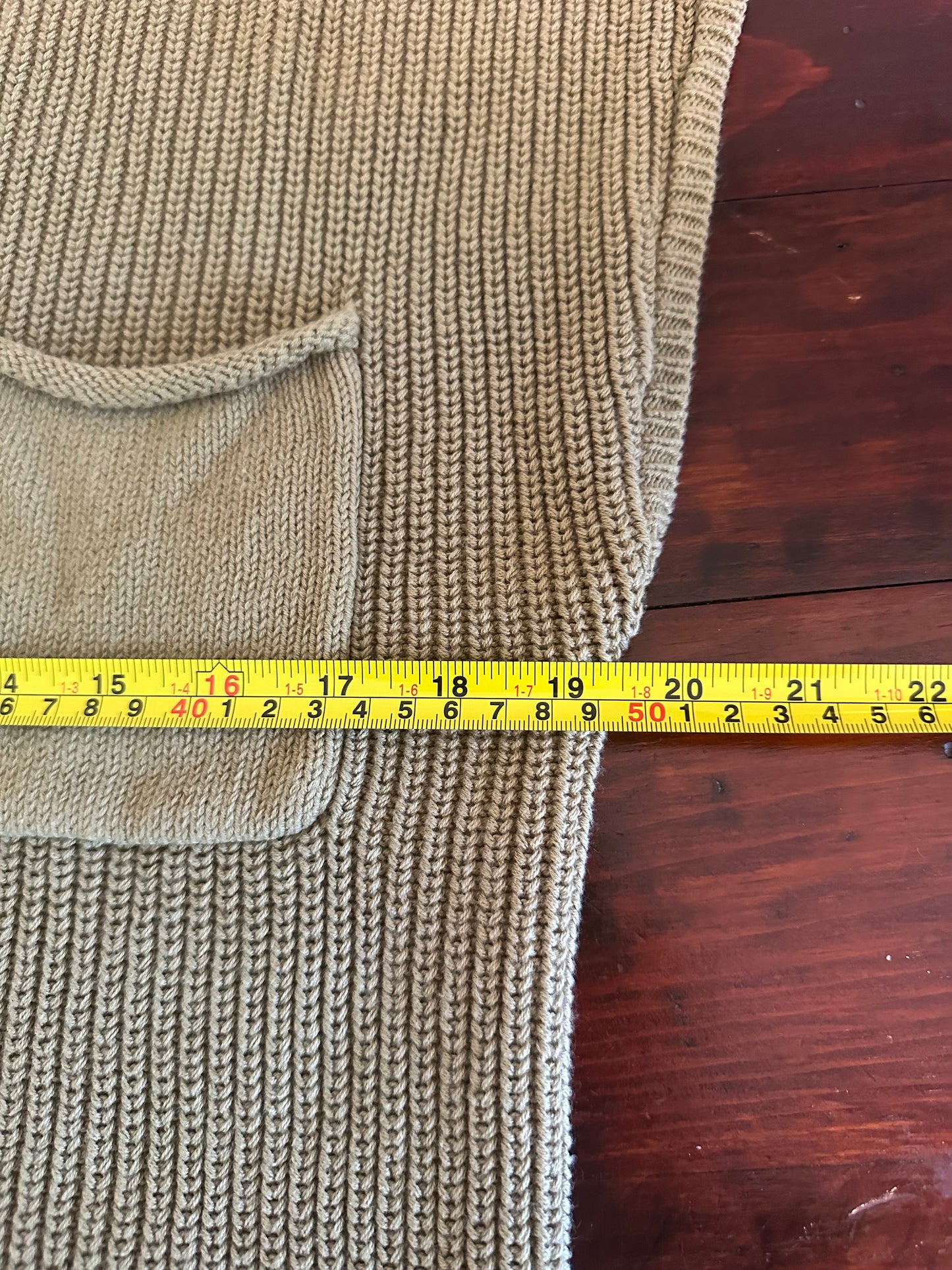 By Together Olive Green Knit Sweater with Pocket - Size Small