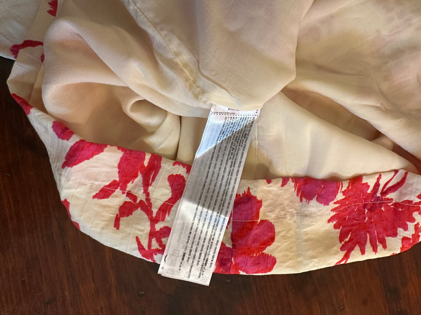 MANGO New Floral Print Pink and Cream Wrap Dress Size Medium