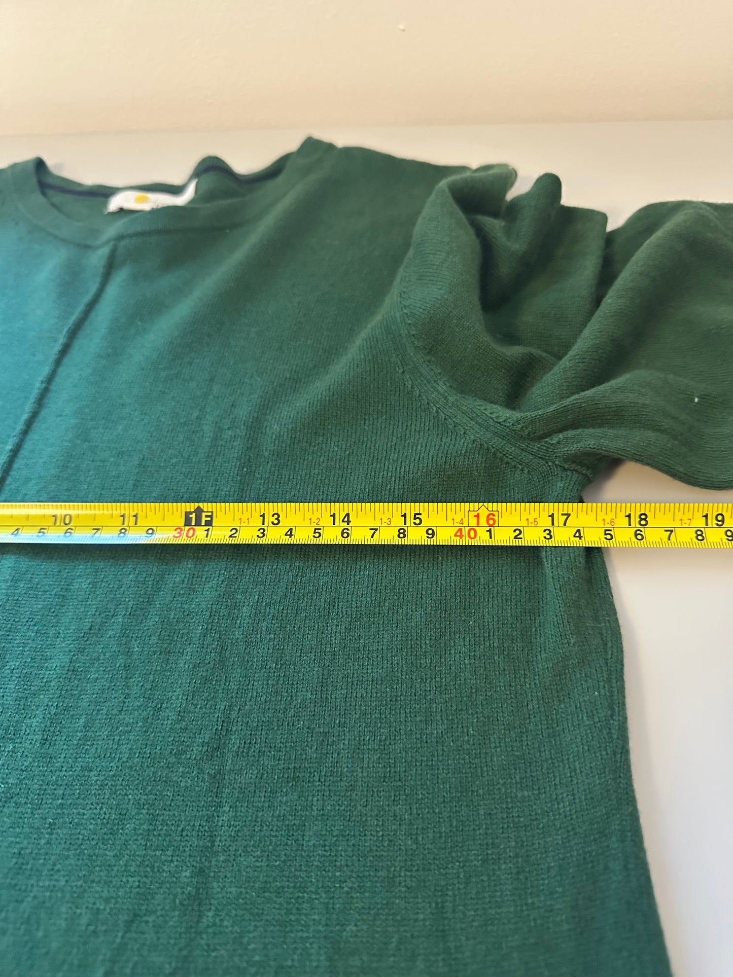 Boden - Forest Green Long Sleeve Cotton Blend Sweater Dress | Size 10