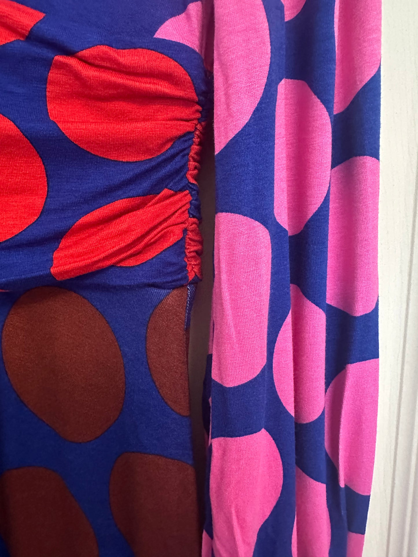 NWT Boden Daphne Jersey Maxi Dress in Pink Tourmaline, Large Spot - Size 8