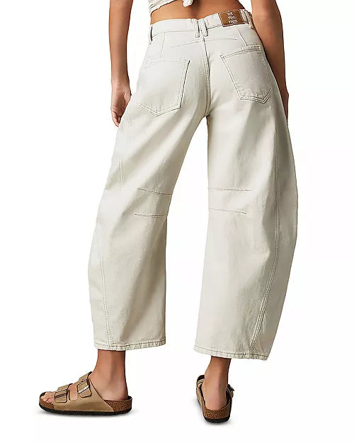 NWT We The Free Good Luck Mid Rise Barrel Jeans in Milk Size 27 Short