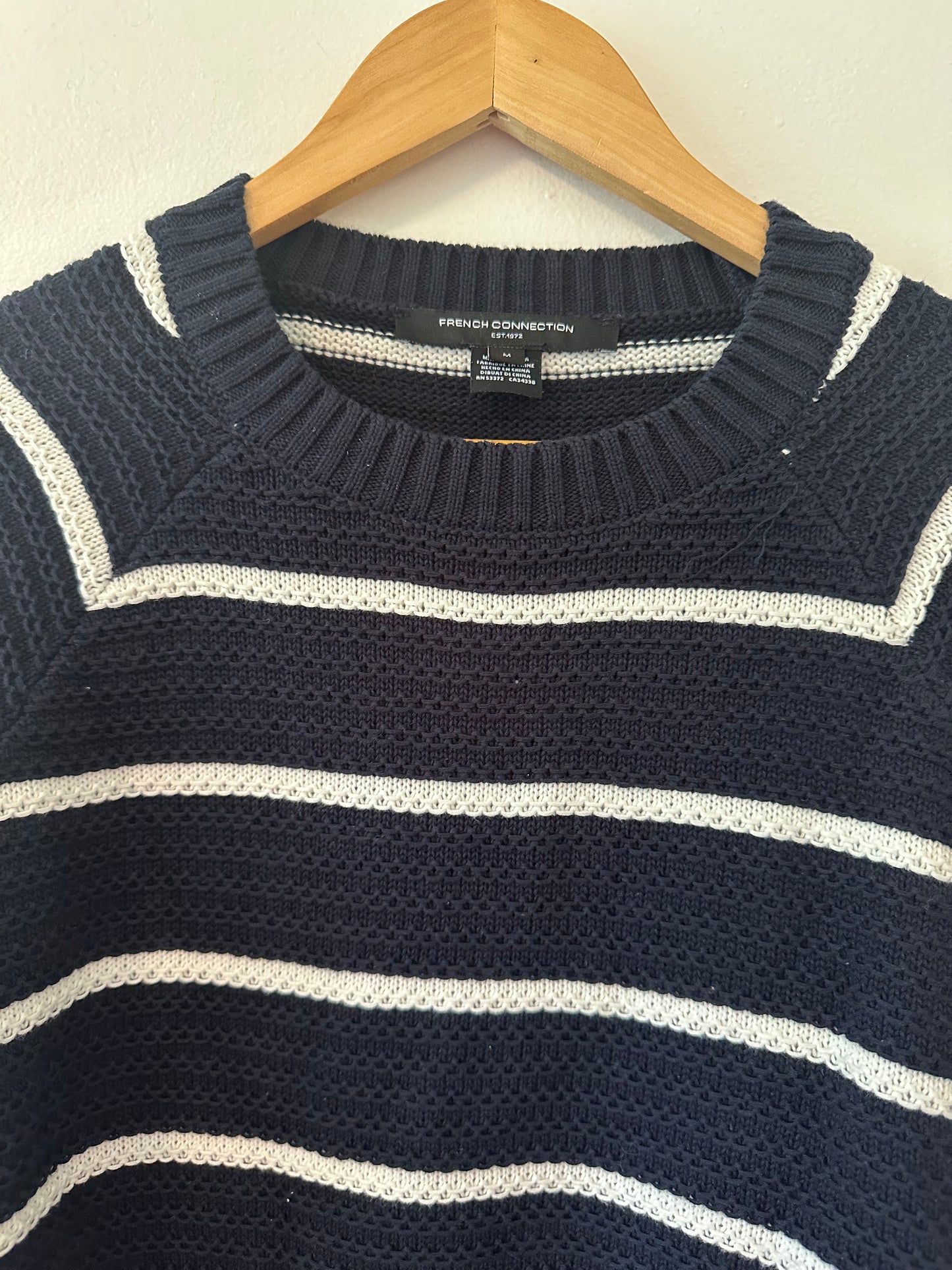 French Connection Lily Mozart Stripe Sweater Size Medium