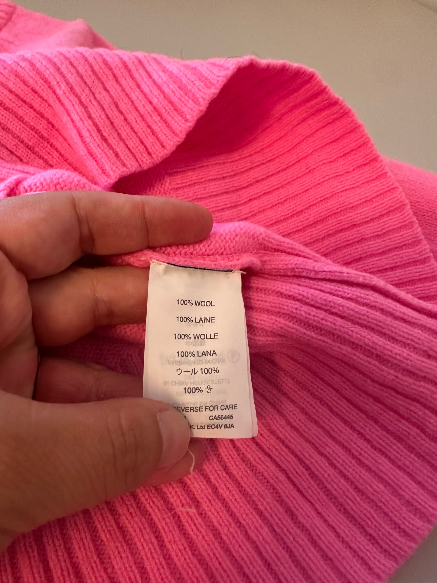 J. Crew - Bright Pink Crew Neck Wool Classic Sweater | Size Small