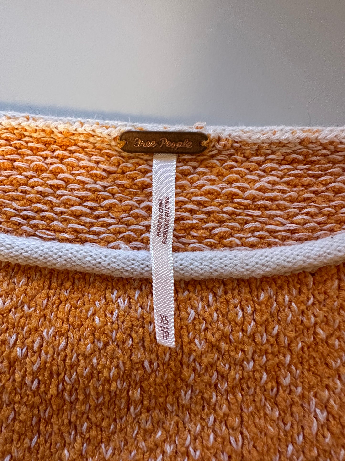 Free People Bardot Orange Oversized Sweater | Size XS