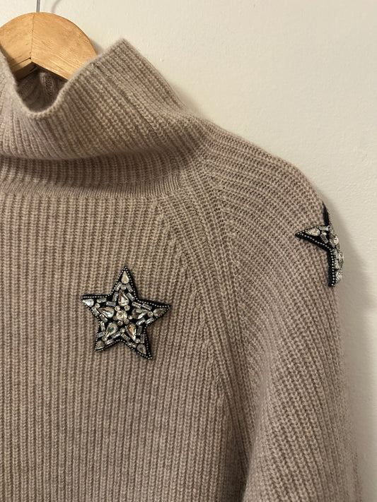 Never a Wallflower Seeing Stars Relaxed Fit Turtleneck Sweater | Size Large