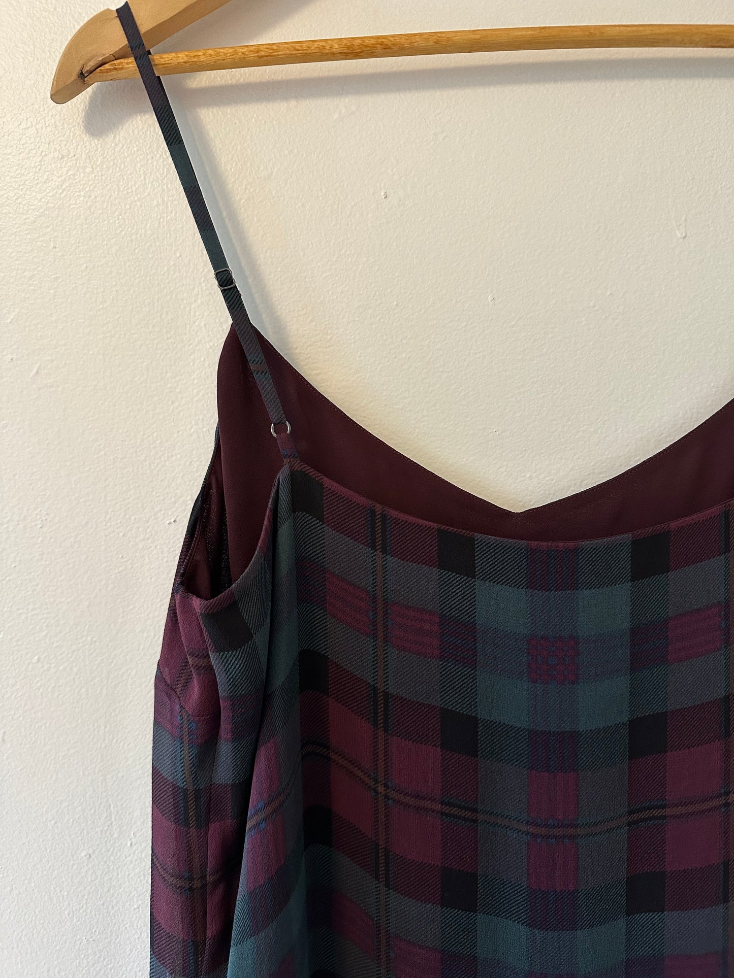 NWT Polo Ralph Lauren Silk Plaid Spaghetti Strap Dress Size 8