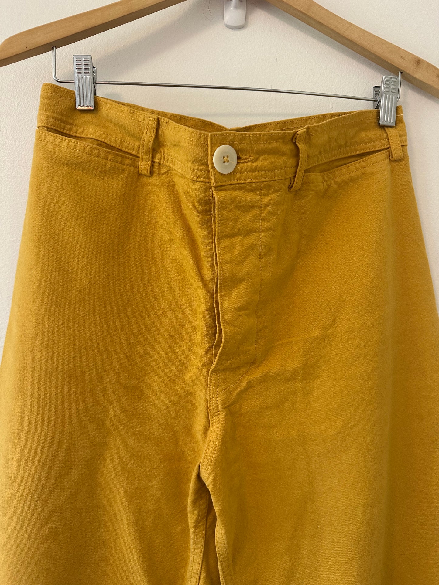 Jesse Kamm Mustard Yellow Wide-Leg Sailor Pants Size 8