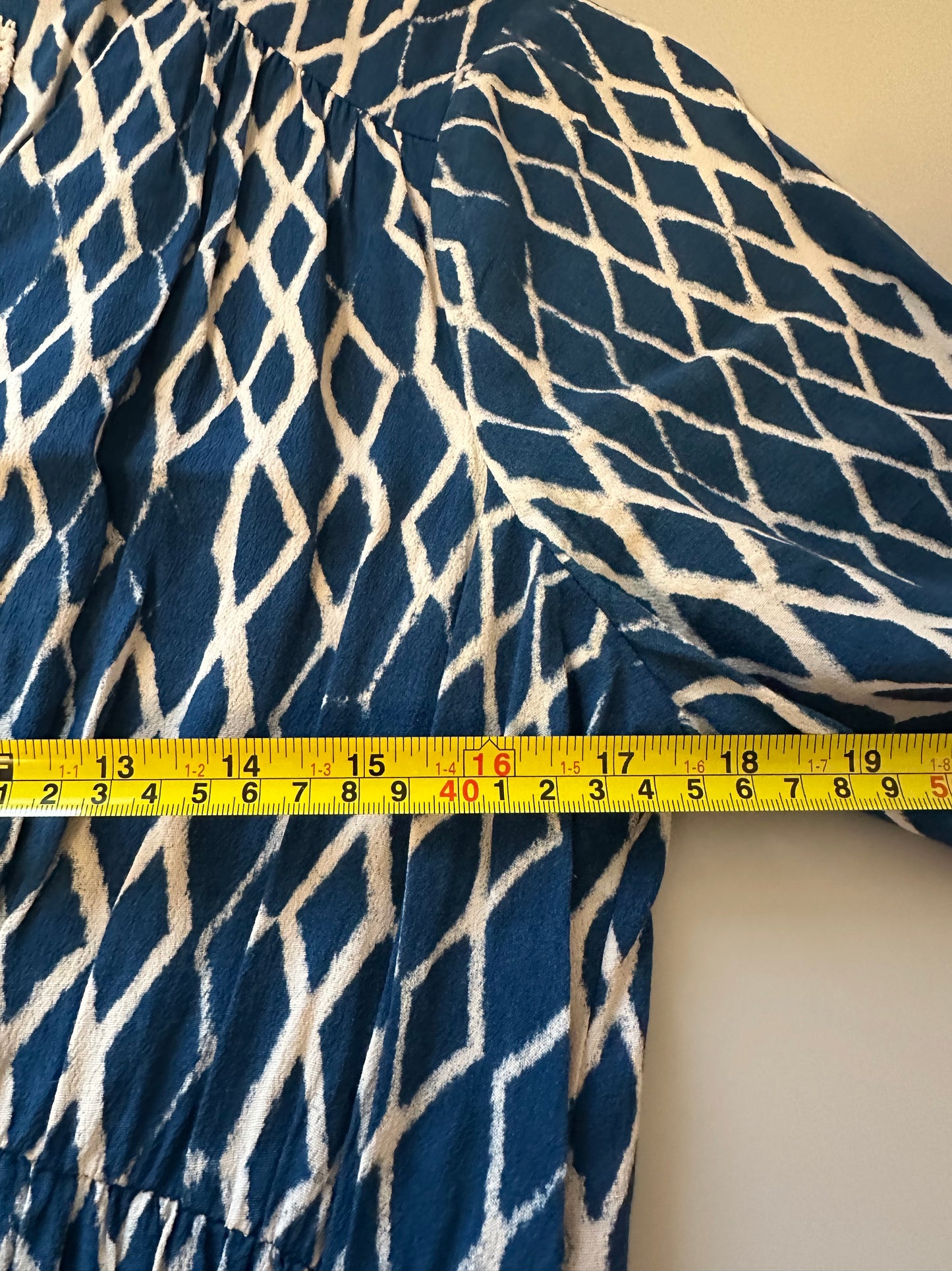 Anthropologie HD in Paris Archipelago V-Neck Mini Dress in Blue | Size 14