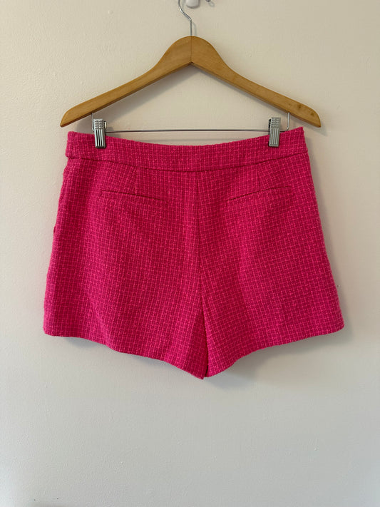 Milly Aria Pink Tweed Boucle Shorts - Size 10