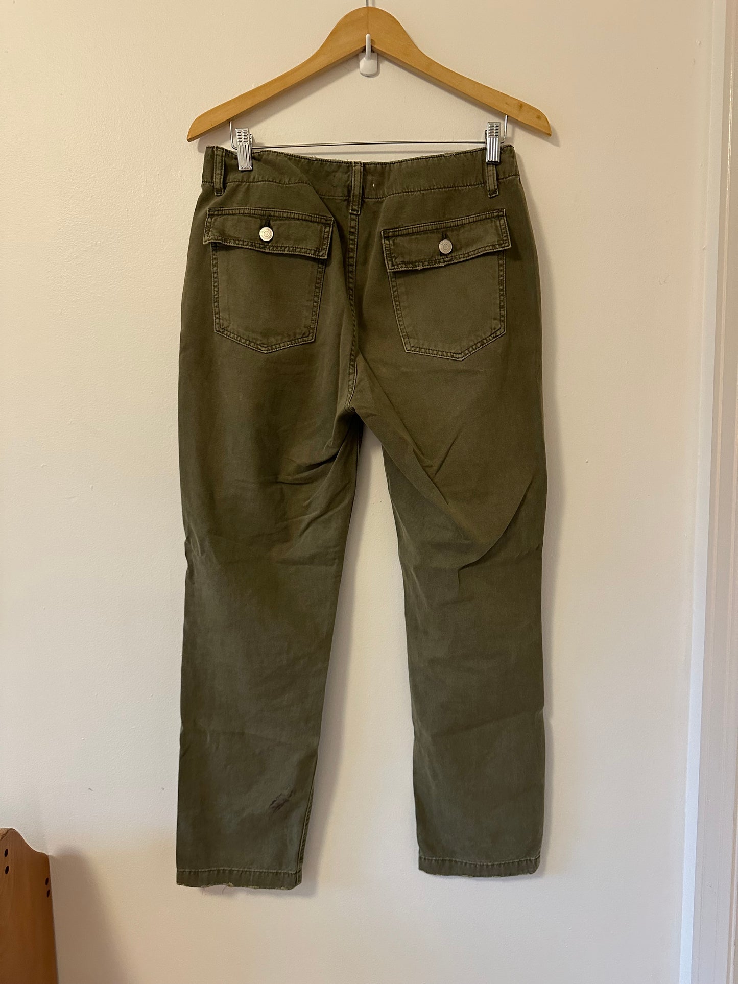 Socialite Austin Olive Green Boyfriend Straight Leg Cropped Pants | Size 29