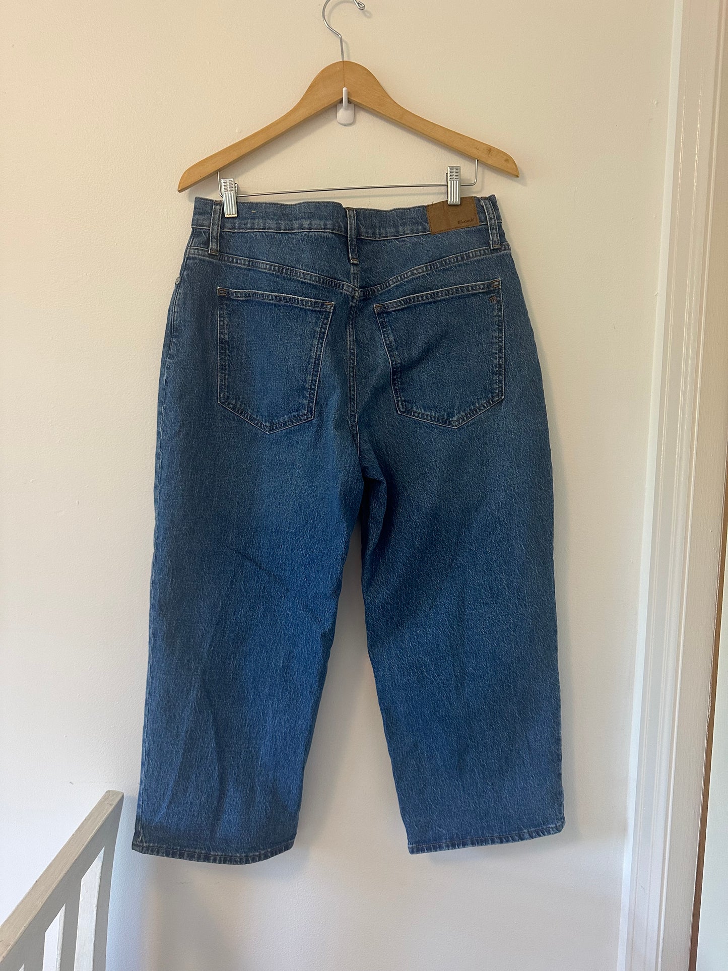 Madewell The Perfect Vintage Wide-Leg Crop Jeans in Blue - Size 32P