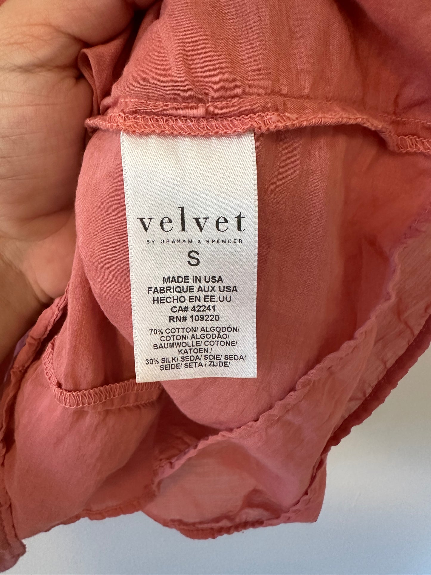 Velvet by Graham & Spencer Rose Camisole with Ruffle Detail - Size Small