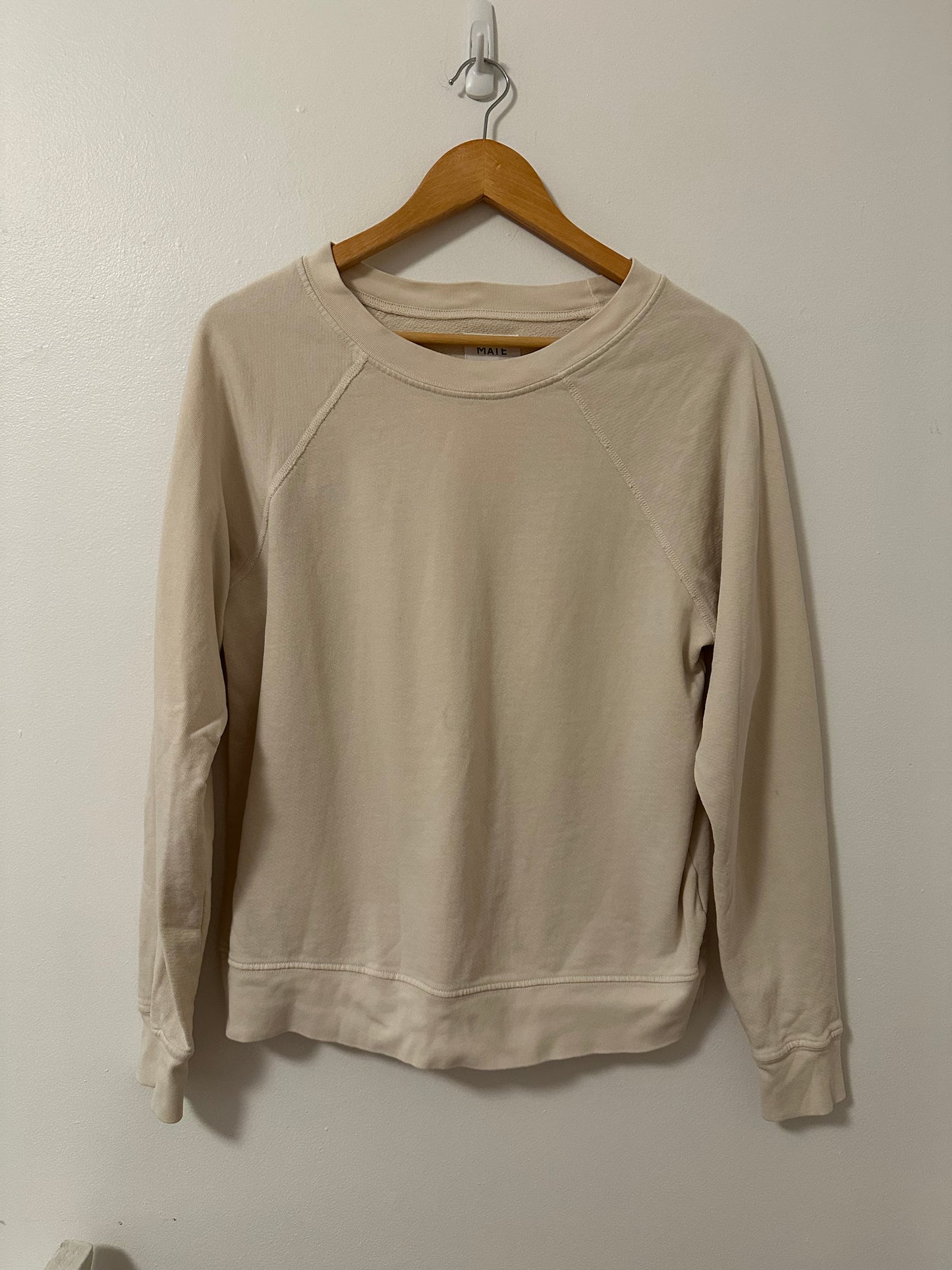 MATE The Label Cream Organic Lightweight Terry Raglan Sweatshirt - Medium