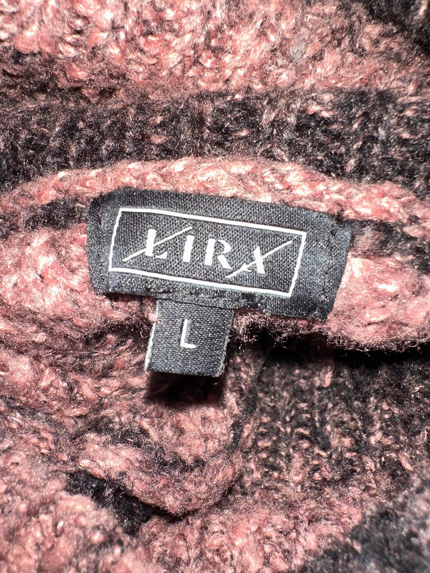 Lira Brown and Black Striped Turtleneck Sweater | Size Large