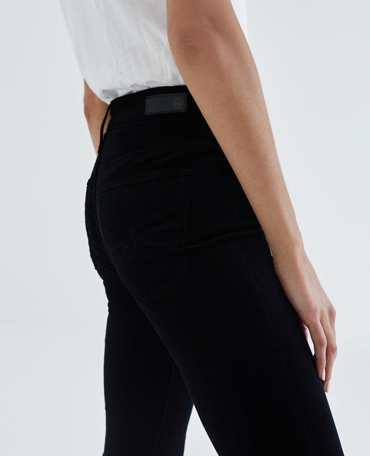 AG Women's Farrah High-Rise Velvet Skinny Jeans in Black - Size 30