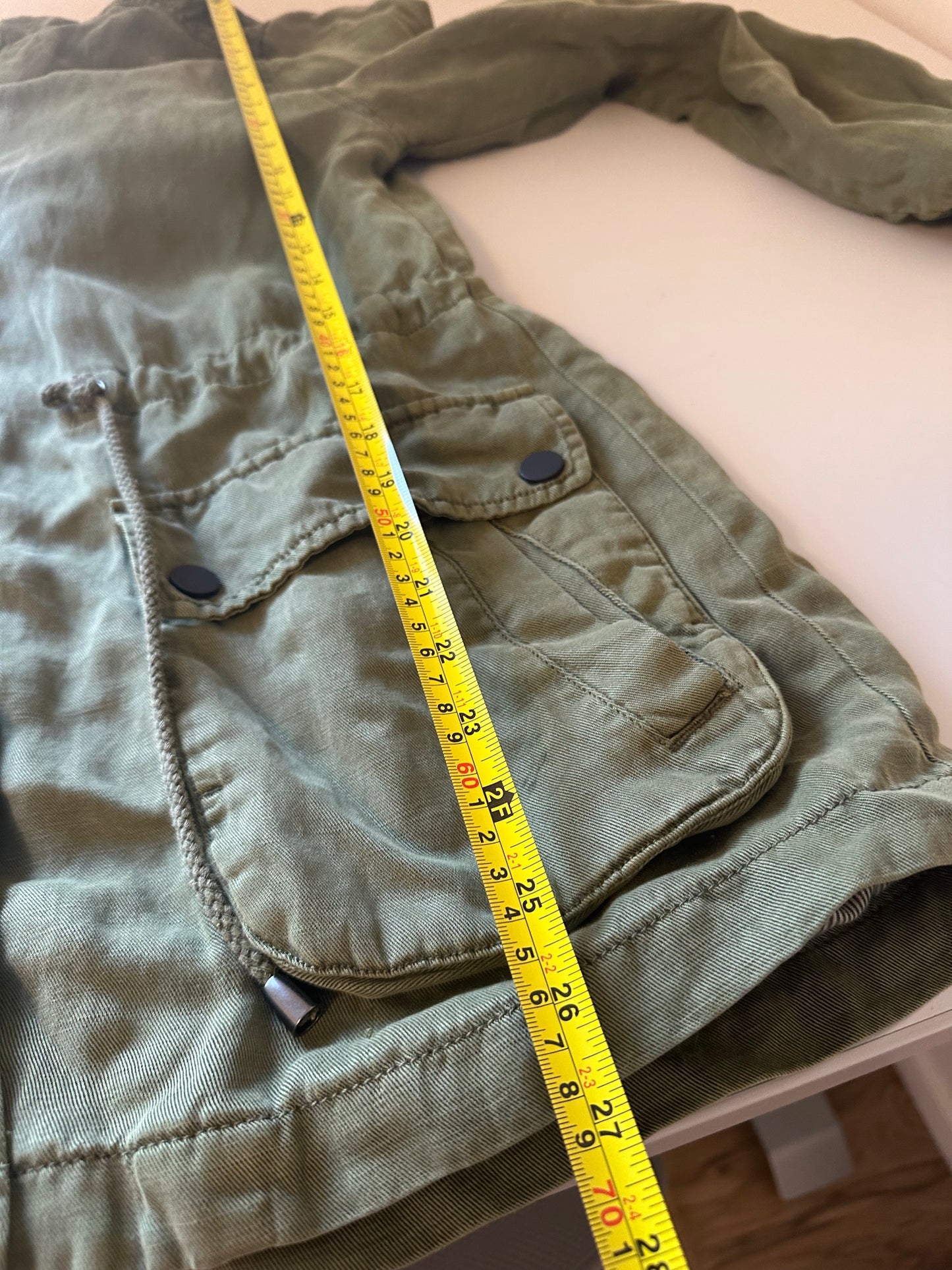 Sanctuary Olive Green Hooded Utility Jacket | Size Small