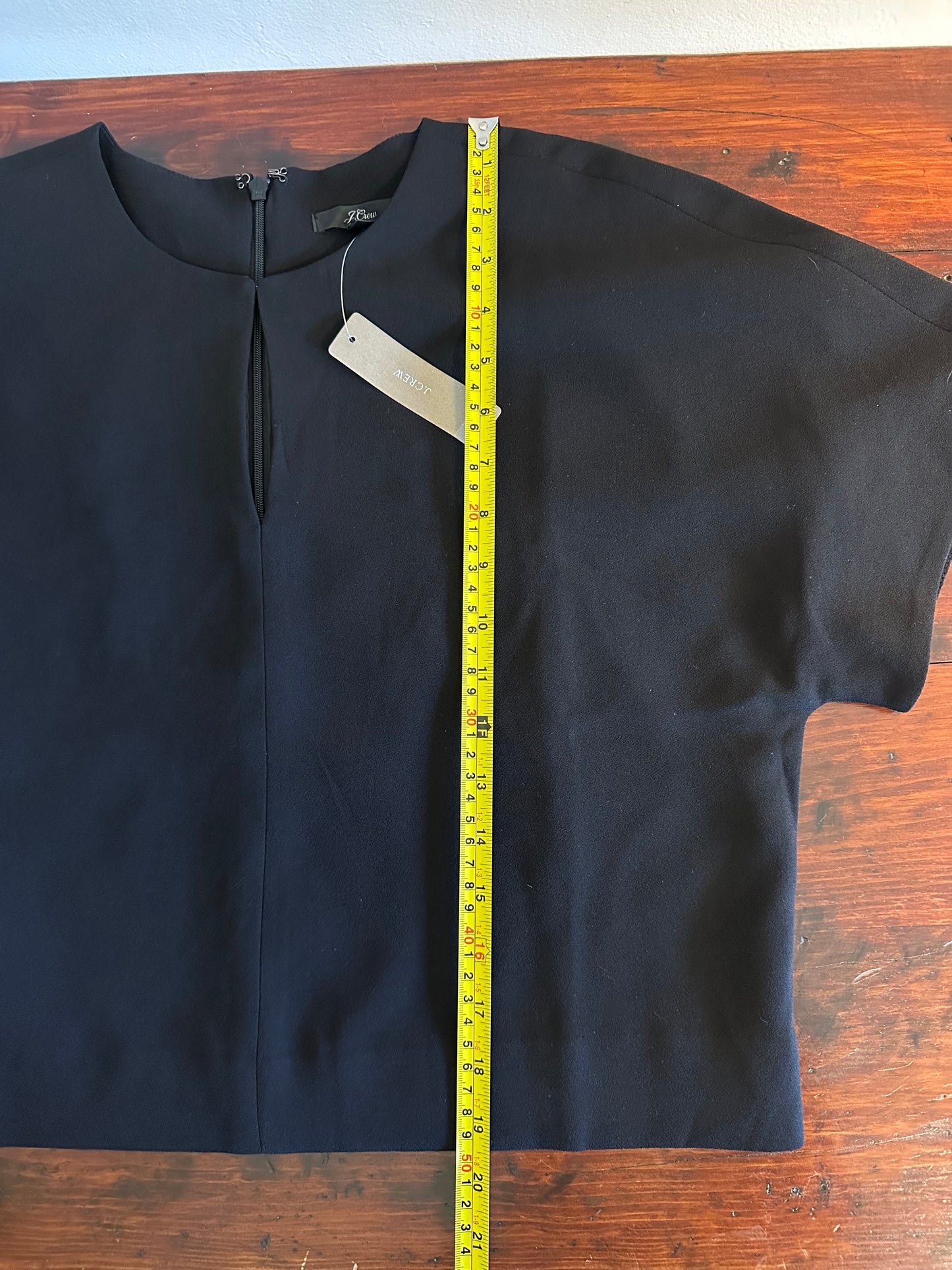 NWT J. Crew 365 Crepe Boxy Crop Blouse in Black - Size 10