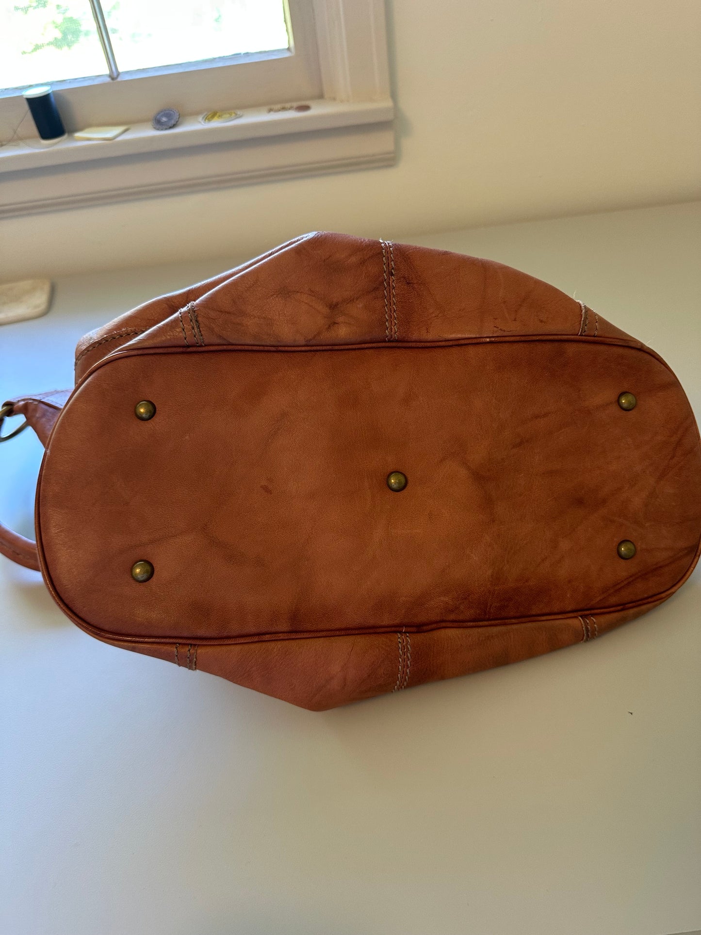 Frye Cognac Leather Slouchy Hobo Shoulder Bag
