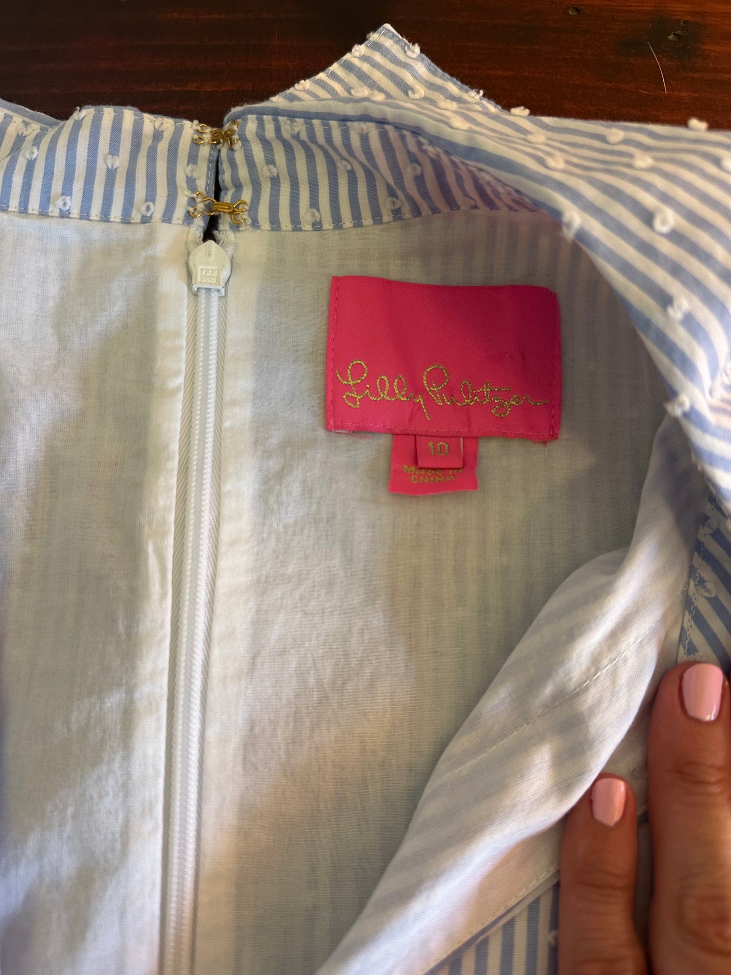 Lilly Pulitzer Ginger Seersucker Shirtdress - Size Large