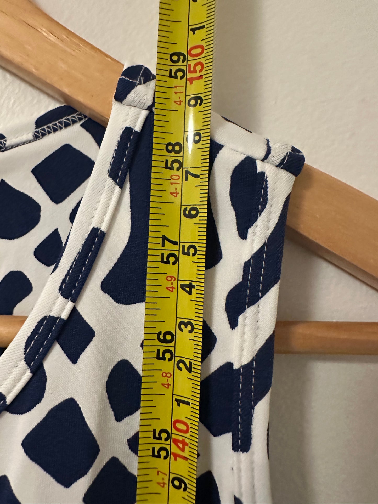 J. McLaughlin Blue and White Patterned Maxi Dress | Size Medium