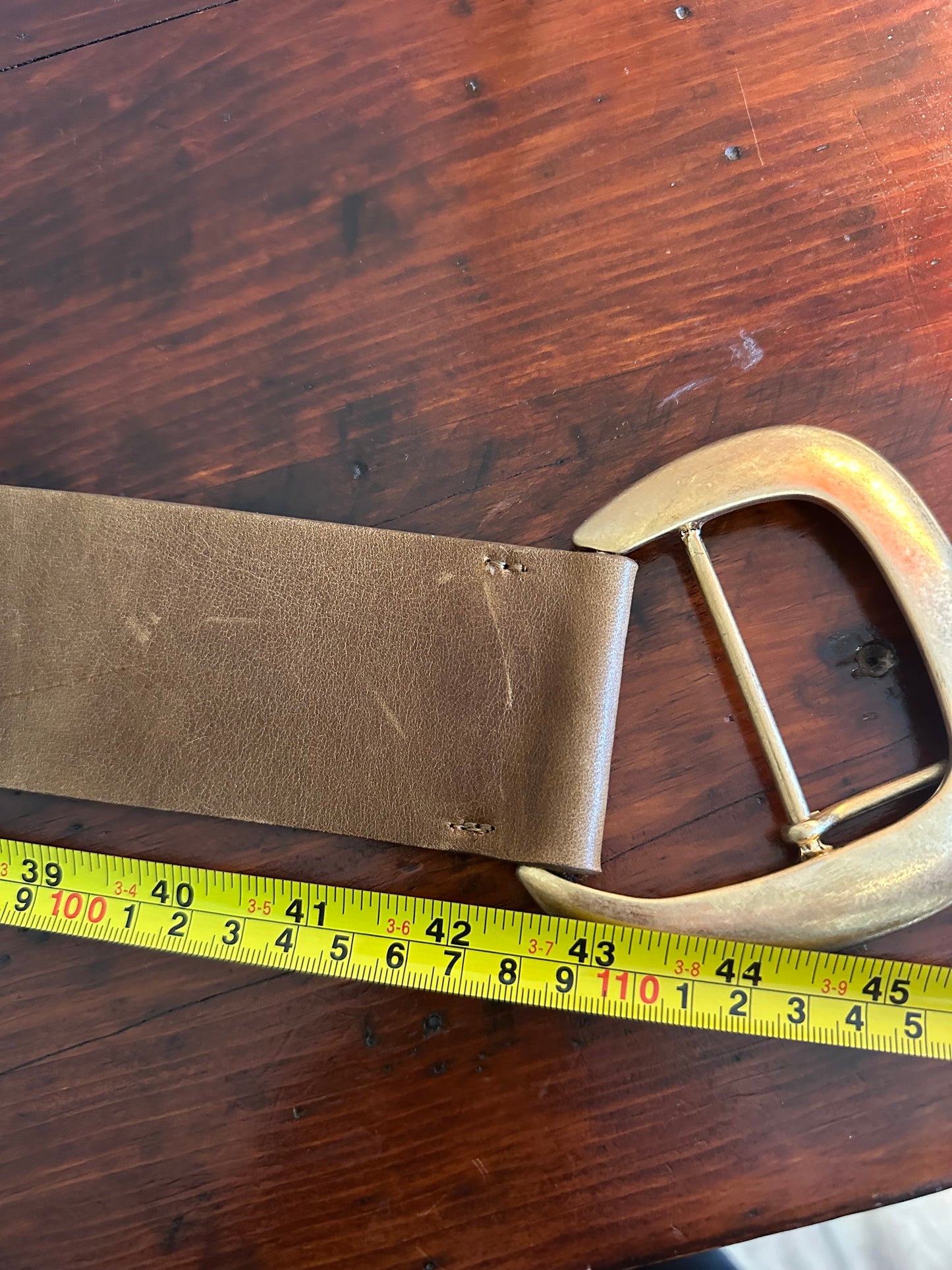 Streets Ahead Maxine Drop Waist Belt in Brown Leather - Size Large